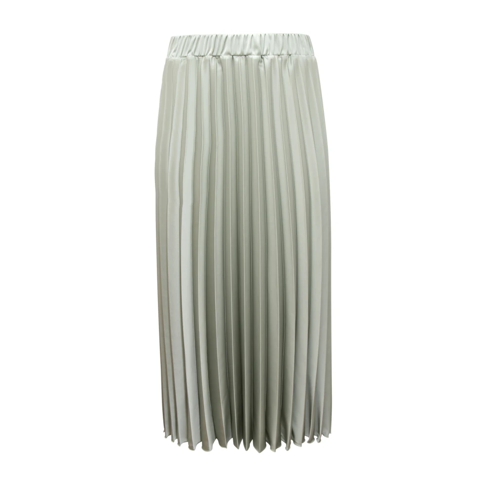 D.exterior Vrouw Groente Rokken Dames, Groen, M, Satijn, 60660 Raso Fluido Gonna Plissé Midi
