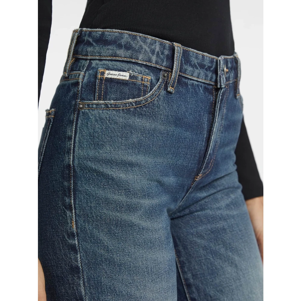 Guess Mid Rise Straight Fit Jeans Blue Dames