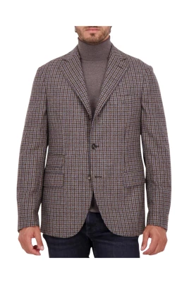 Brun/Blå Houndstooth Couture Jacka