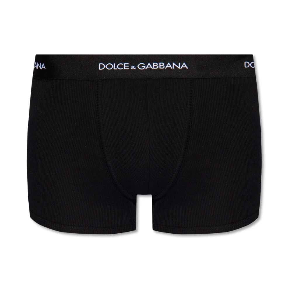 Dolce & Gabbana Zwarte Boxershorts met Logo Taille Black Heren