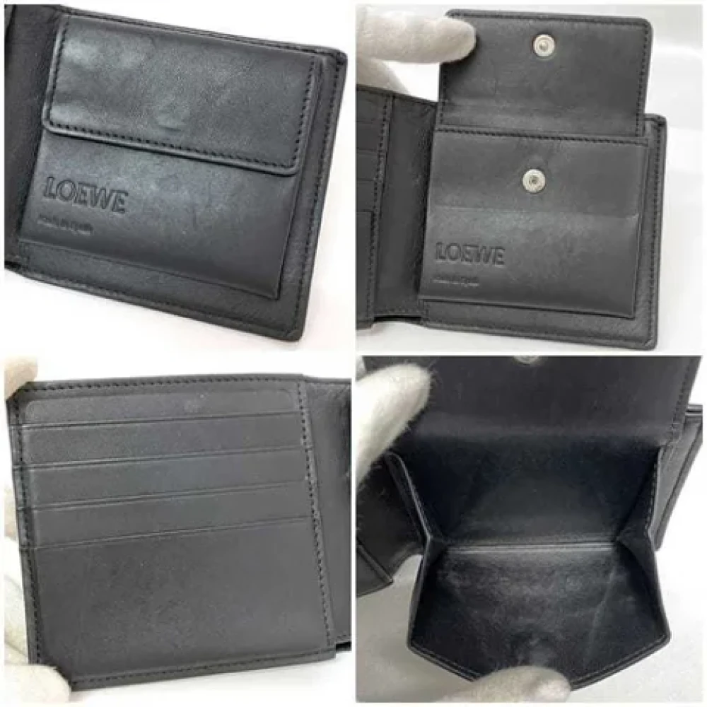Loewe Pre-owned Leather wallets Black Dames