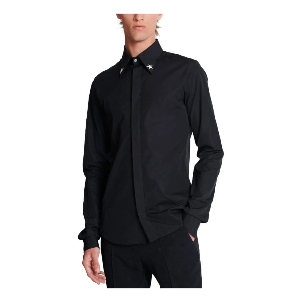 Balmain Geborduurde Ster Shirt Black Heren