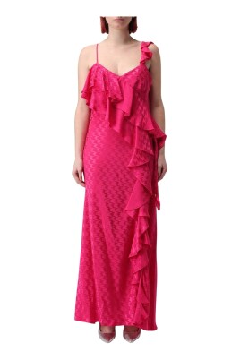 robe-longue-fuchsia-a-volants