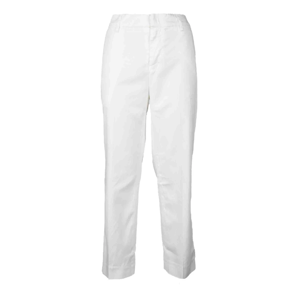 Dondup Stretch Katoen Elastaan Broek White Dames
