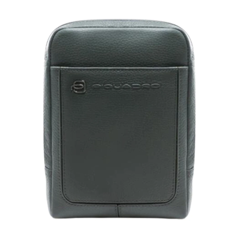 Piquadro Men's Green Leather Ipad Mini Crossbody Bag