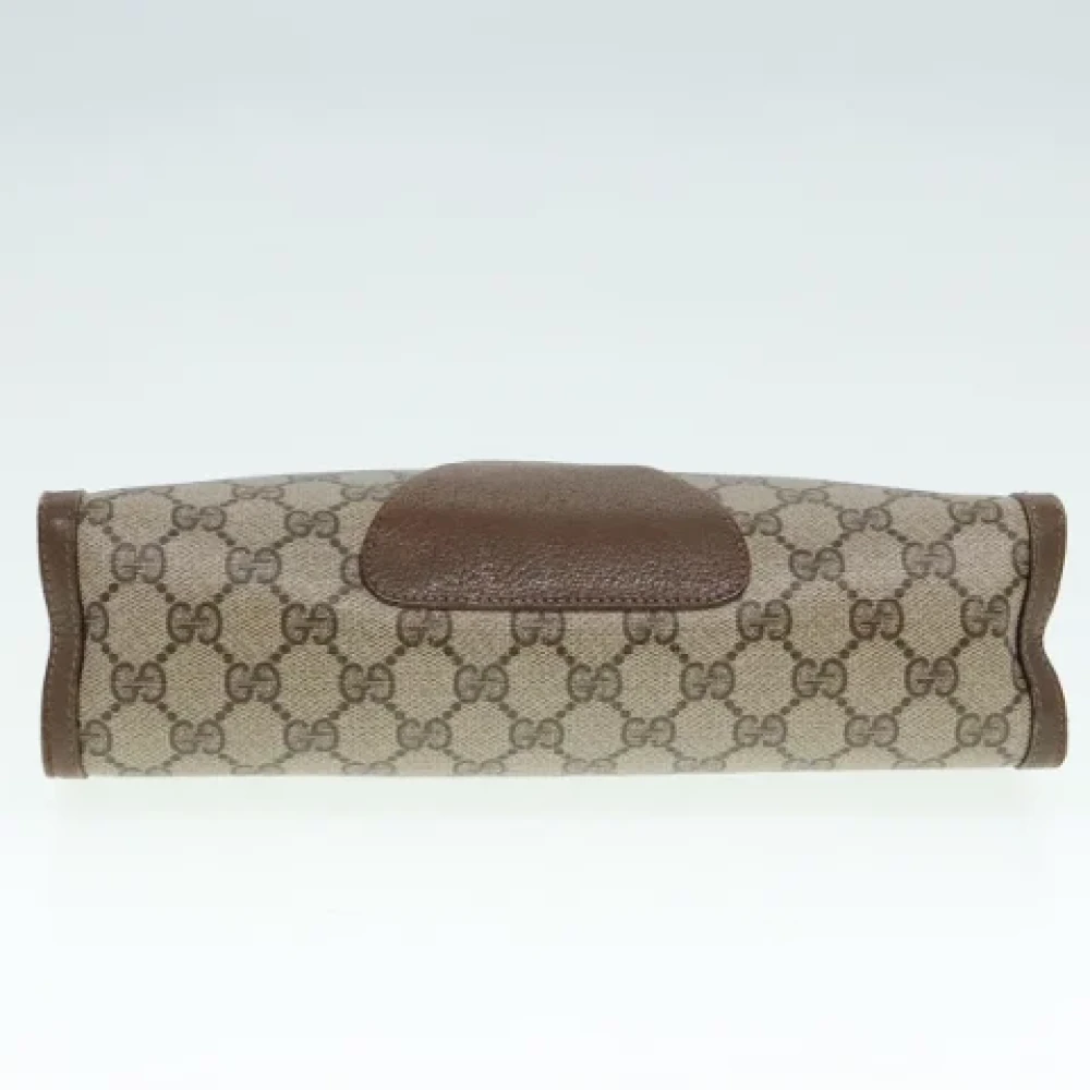 Gucci Vintage Pre-owned Leather clutches Beige Dames