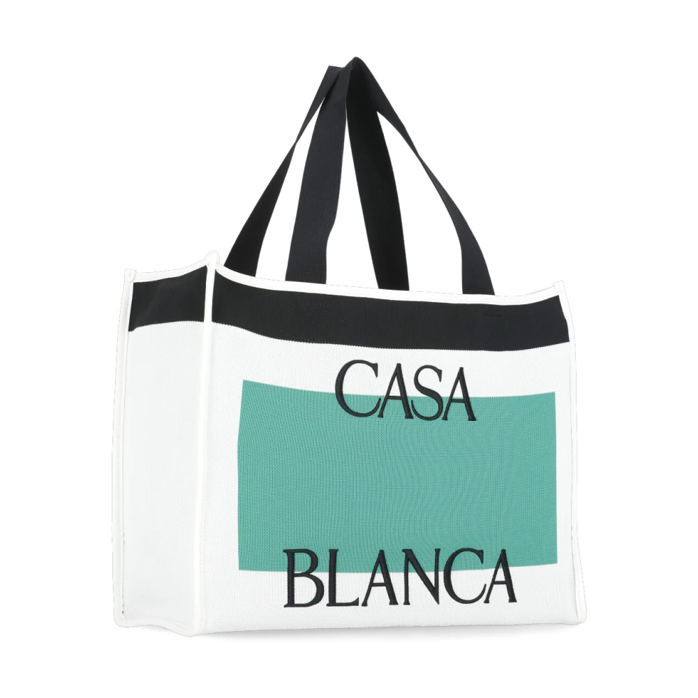 Casablanca Witte Shoppingtas met Contrasterende Handvatten Multicolor Dames