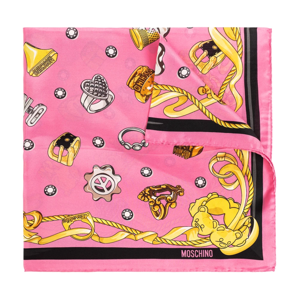 Moschino Zijden sjaal Pink Unisex