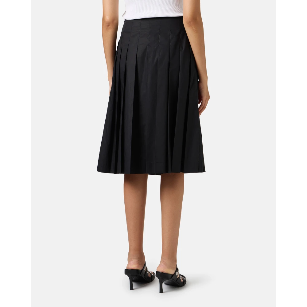 Iceberg Zwarte geplooide rok met norHeren taille in katoenen popeline Black Dames