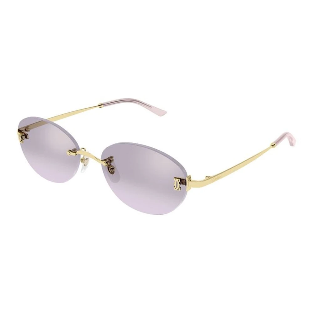Cartier Women's Yellow Sunglasses, 54 Mm, Rimless Round Sunglasses