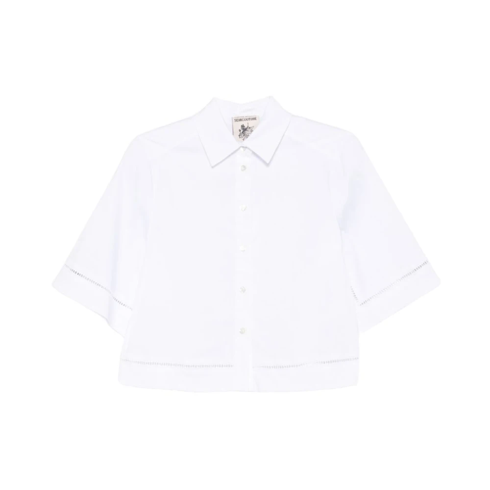 Semicouture White Madelaine Shirt - Female - Shirts - L - Blouses & Shirts