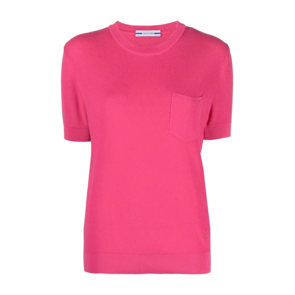 Jacob Cohën Gebreid katoenen T-shirt Pink Dames