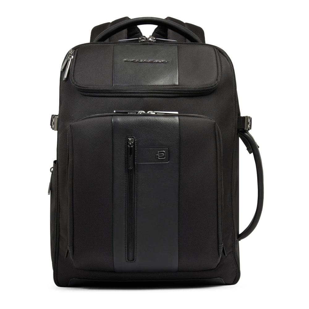 Piquadro Homme Noir Sacs, Taille: One Size Sac À Dos Extensible De Voyage Pour Ordinateur Portable 15,6"