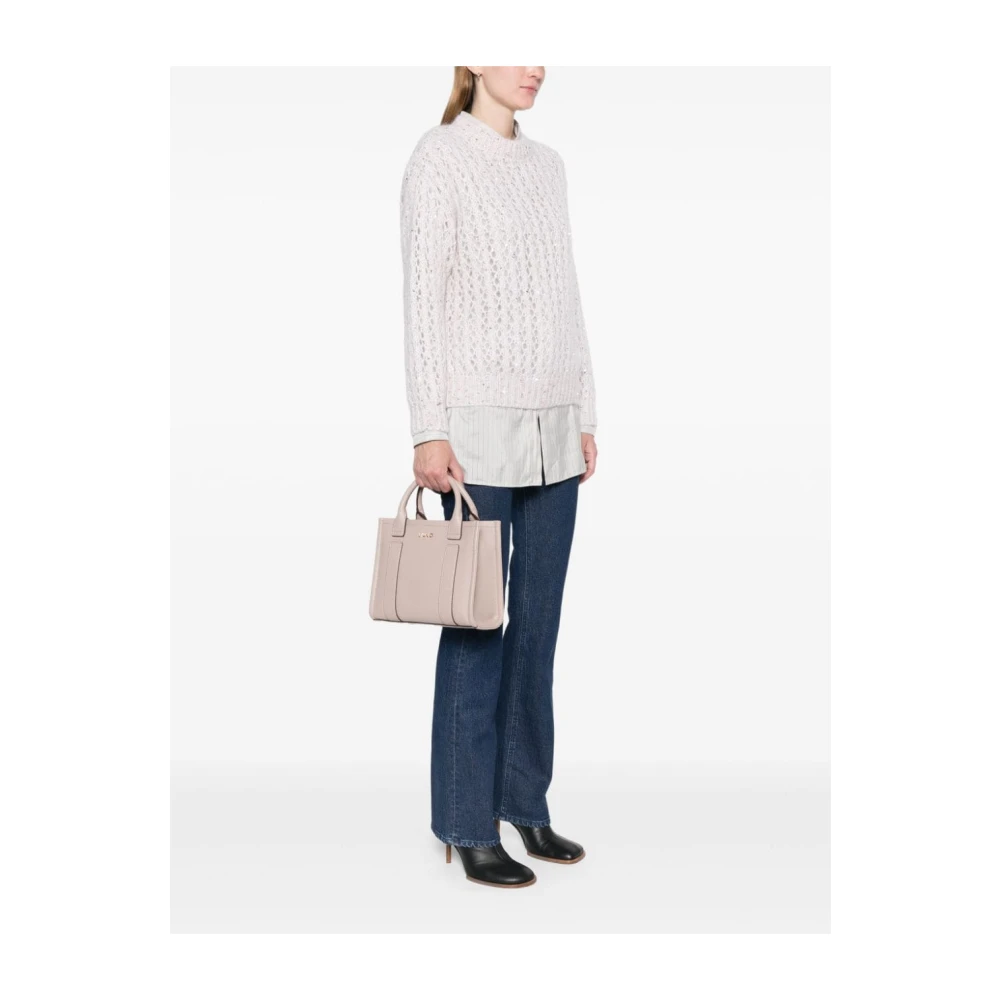 Liu Jo Duifgrijs Eco Leren Schoudertas Beige Dames