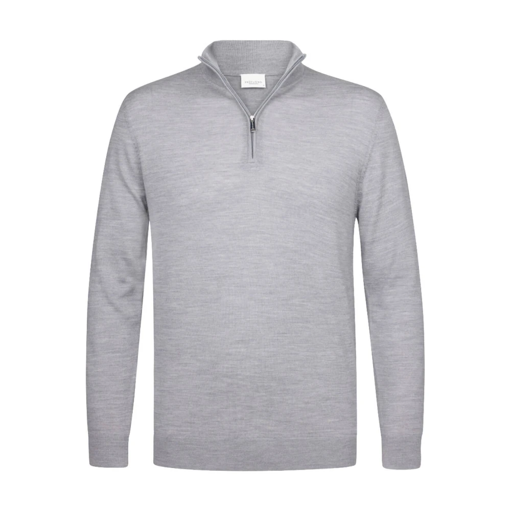 Profuomo Half Zip Pullover Grijs Mel Gray Heren