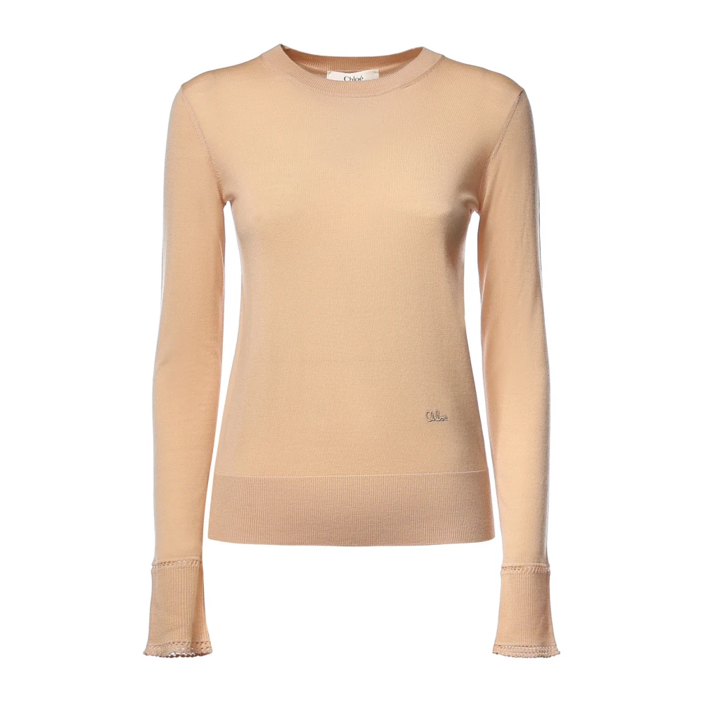 Chloé Round-Neck Knitwear - Female - Round-Neck Knitwear - Orange - M - Knitwear