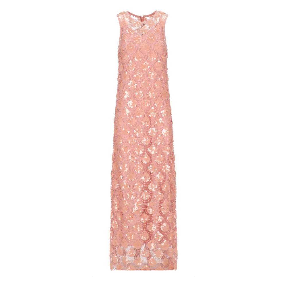 Rotate Birger Christensen Roze Paillet Mouwloze Jurk Pink Dames