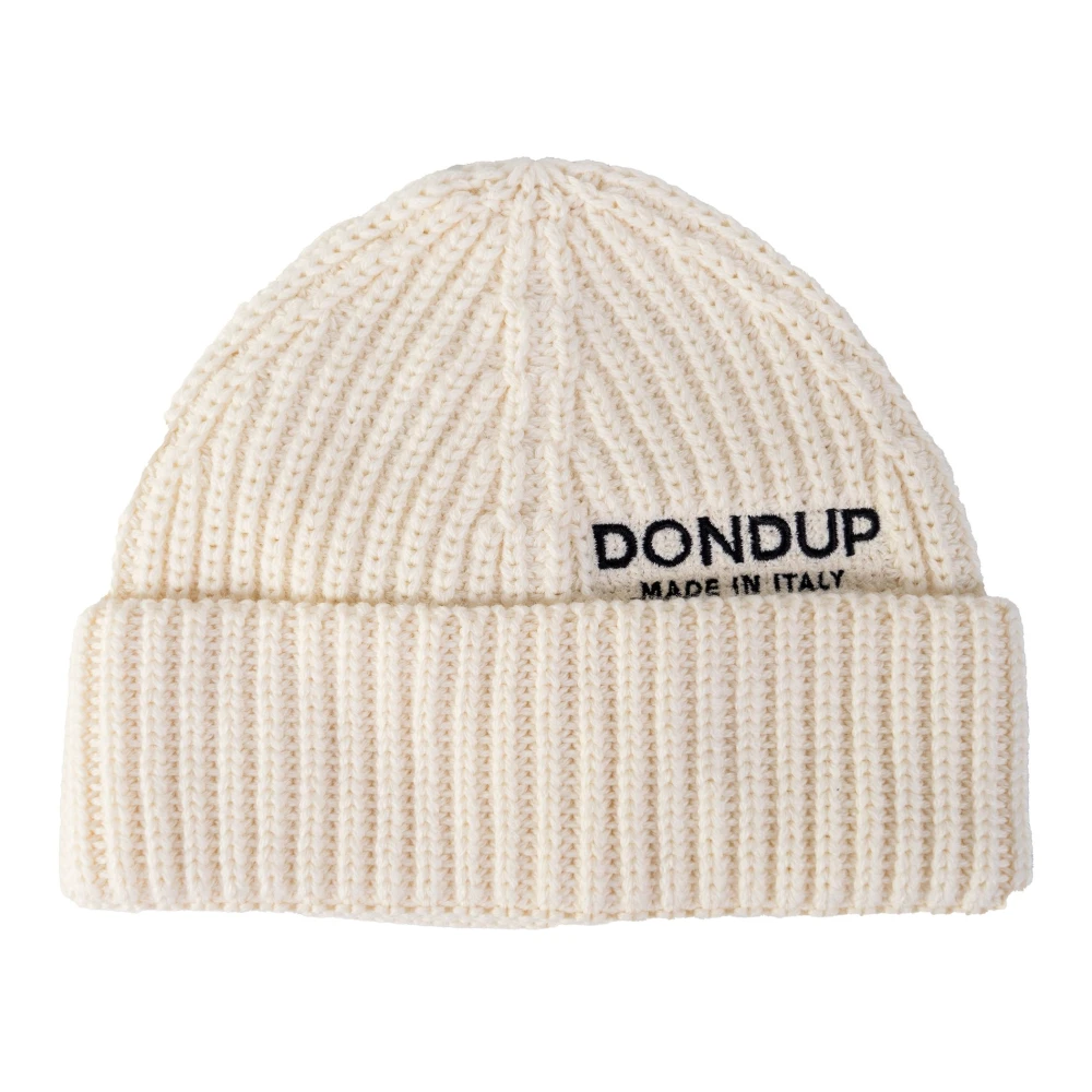 Dondup Beige Accessories, Male, One Size, Ribbed Wool Beanie
