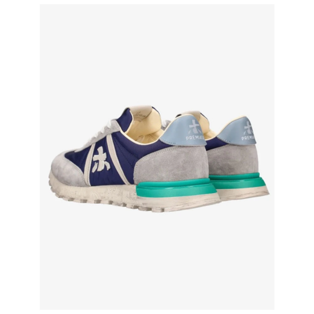 Premiata Johnlow Heren Sneakers in Gemengde Texturen Blue Heren