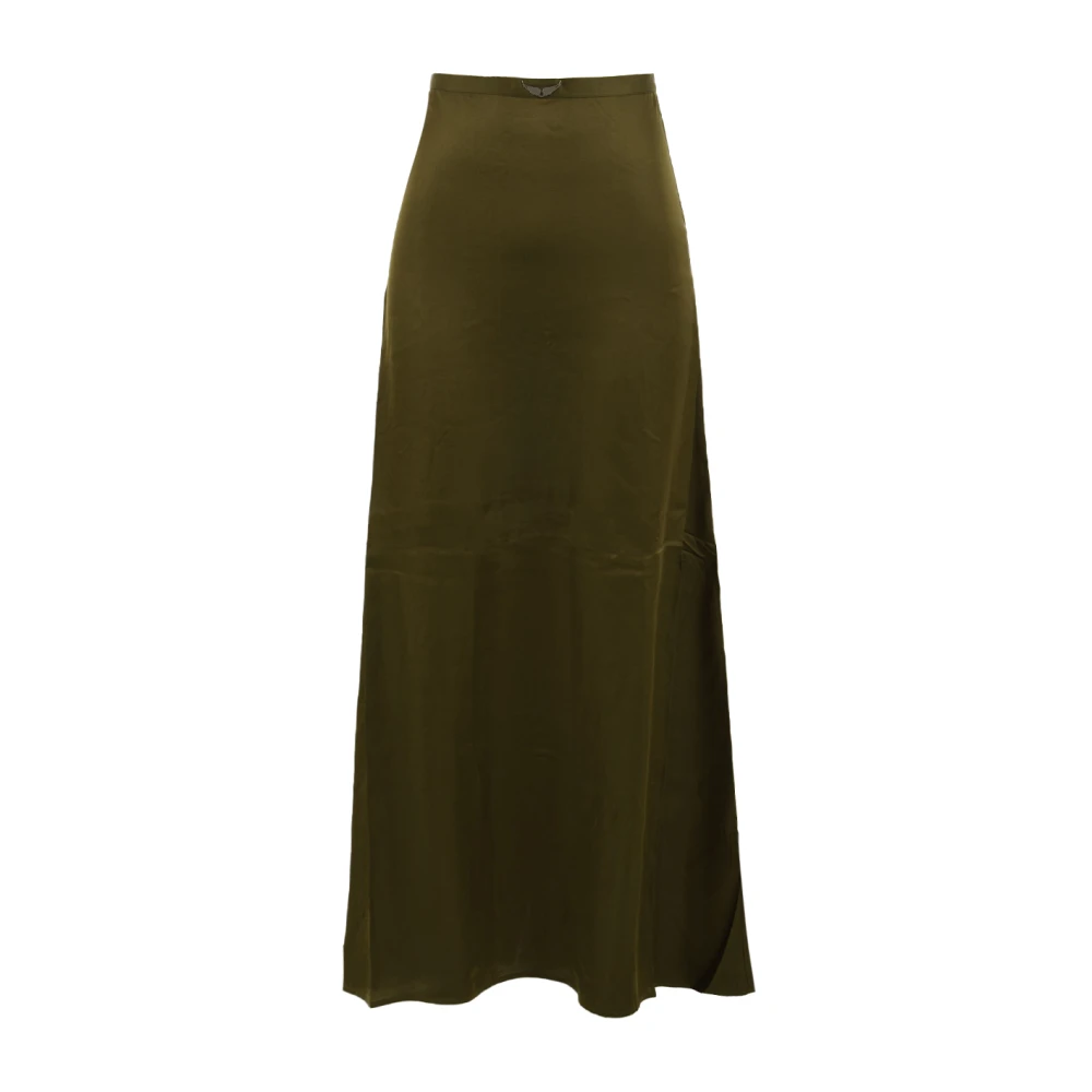 Zadig & Voltaire Women's Green Jimeno Satin Skirt