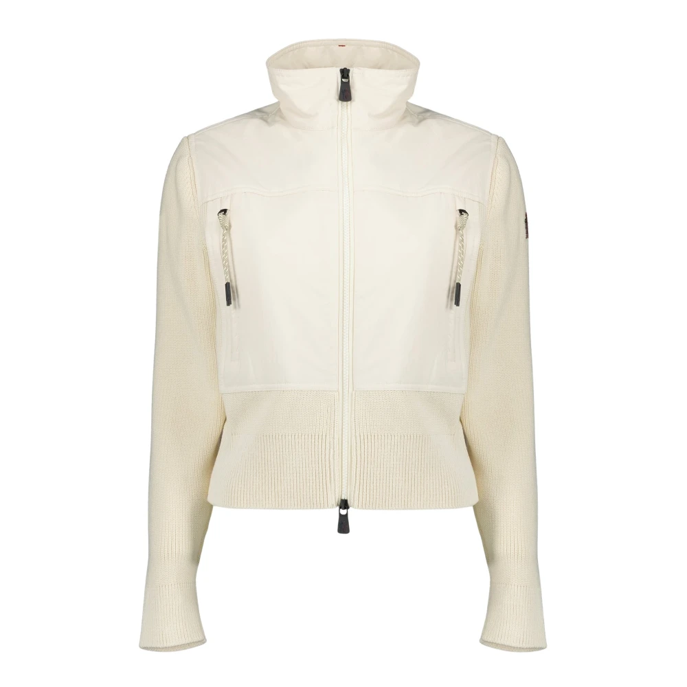 Moncler White La Veste Cardigan Bi-Matière - Female - Zip-Throughs - S - Sweatshirts & Hoodies