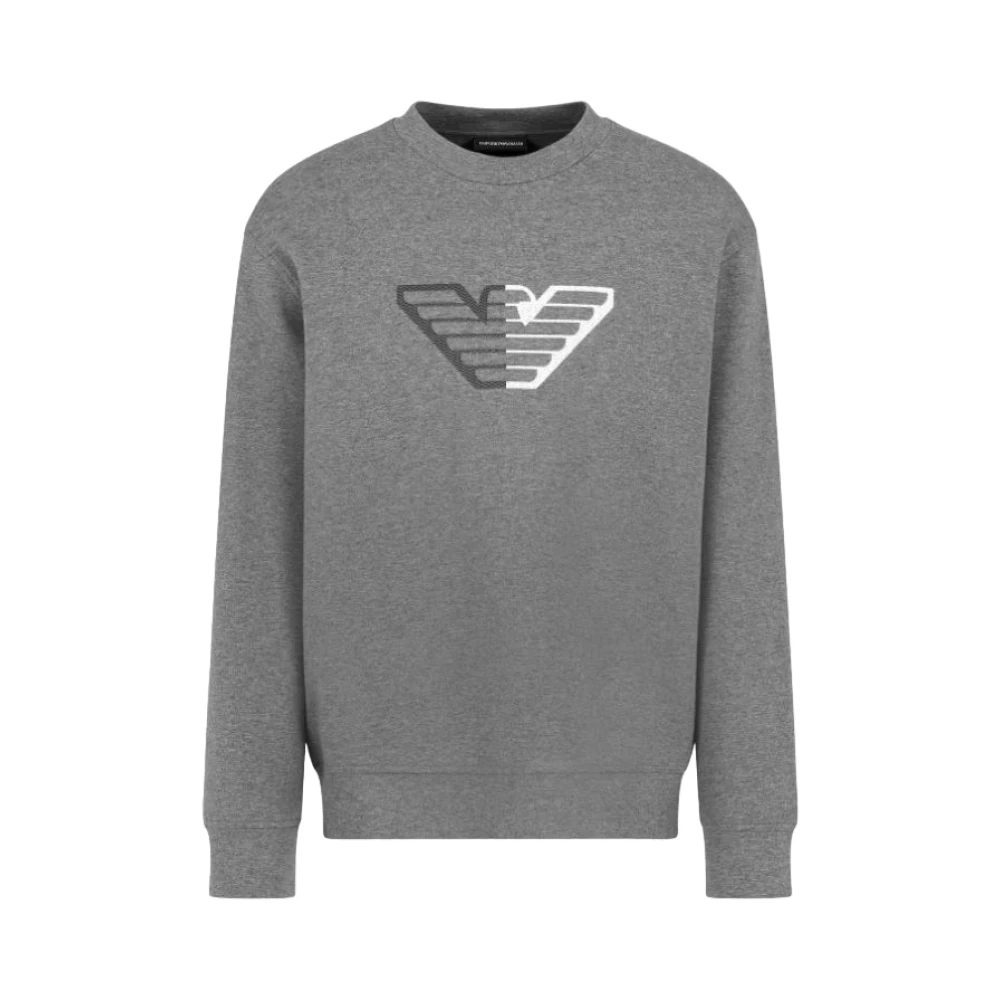 Emporio Armani Dubbele Jersey Crew Neck Sweater Gray Heren