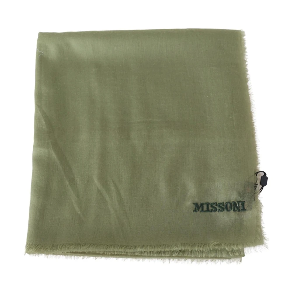 Missoni Cashmere Scarf - Male - Winter Scarves - Green - One Size - Accessories