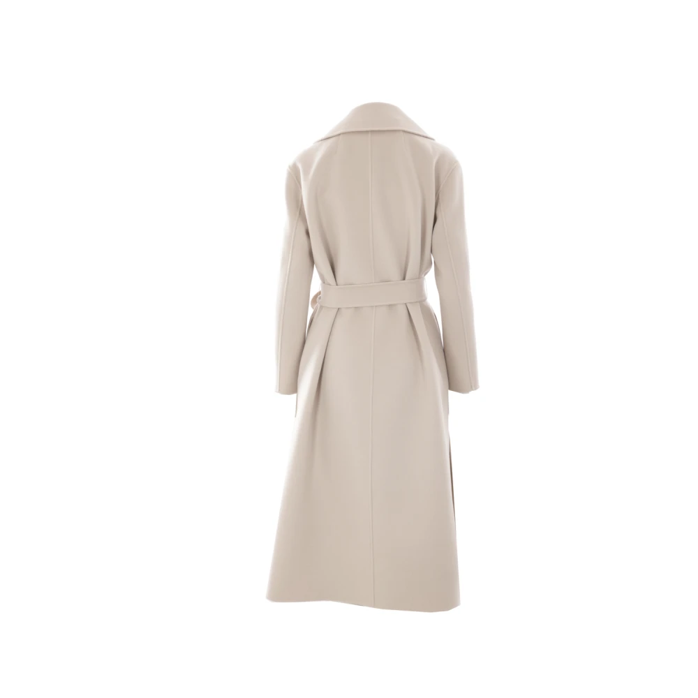 Max Mara Beige Wollen Omslagjas Pink Dames