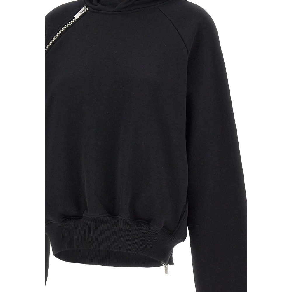 Heliot Emil Zwarte Katoenen Sweatshirt met Ritsdetails Black Dames