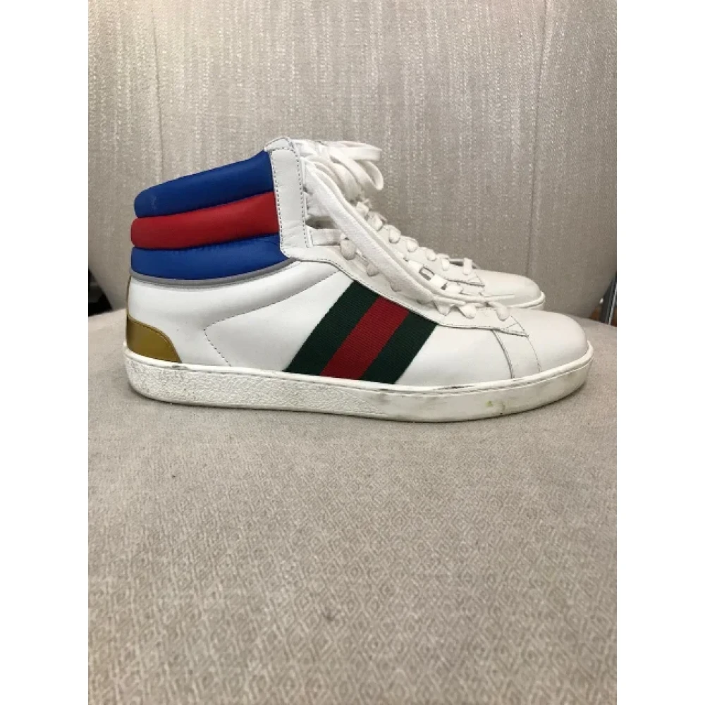 Gucci Vintage Pre-owned Leather sneakers White Heren