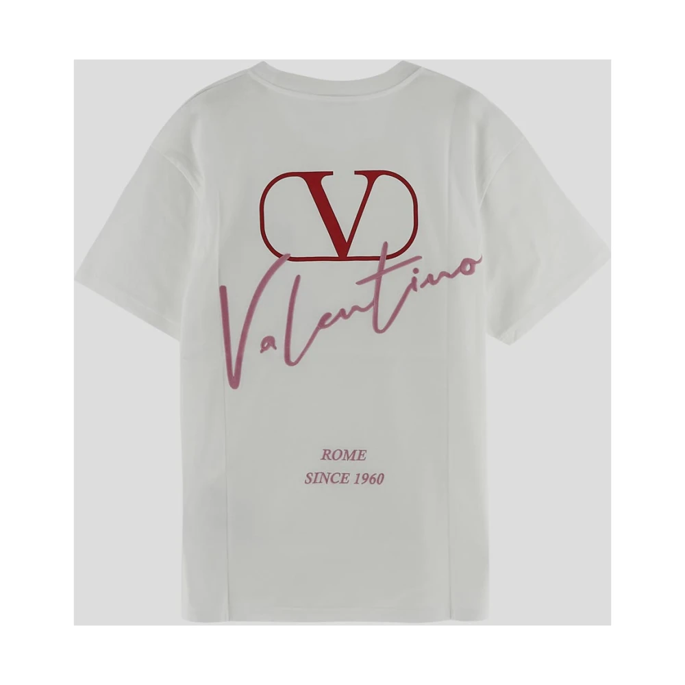 Valentino Katoenen Logo T-shirt White Heren