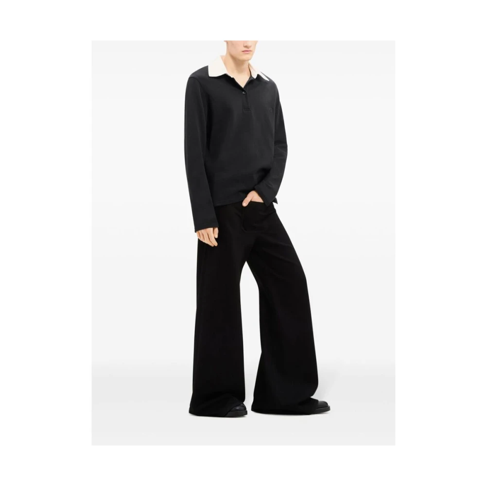 Courrèges Zwarte Wijde Pijp Katoenmix Jeans Black Heren