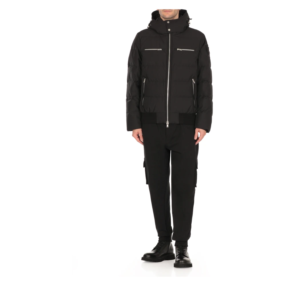 Moose Knuckles Gewatteerd donsjack met afneembare capuchon Black Heren