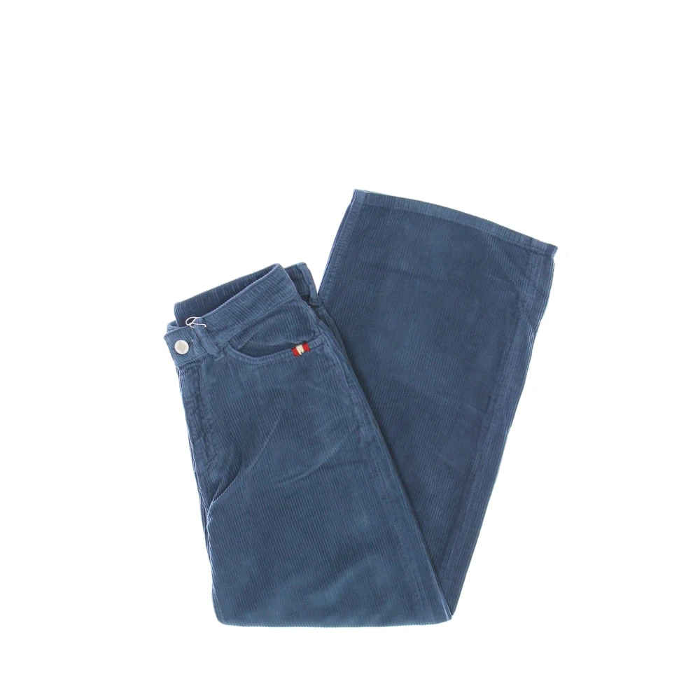 Amish Fluwelen broek met wijde pijpen Blue Dames