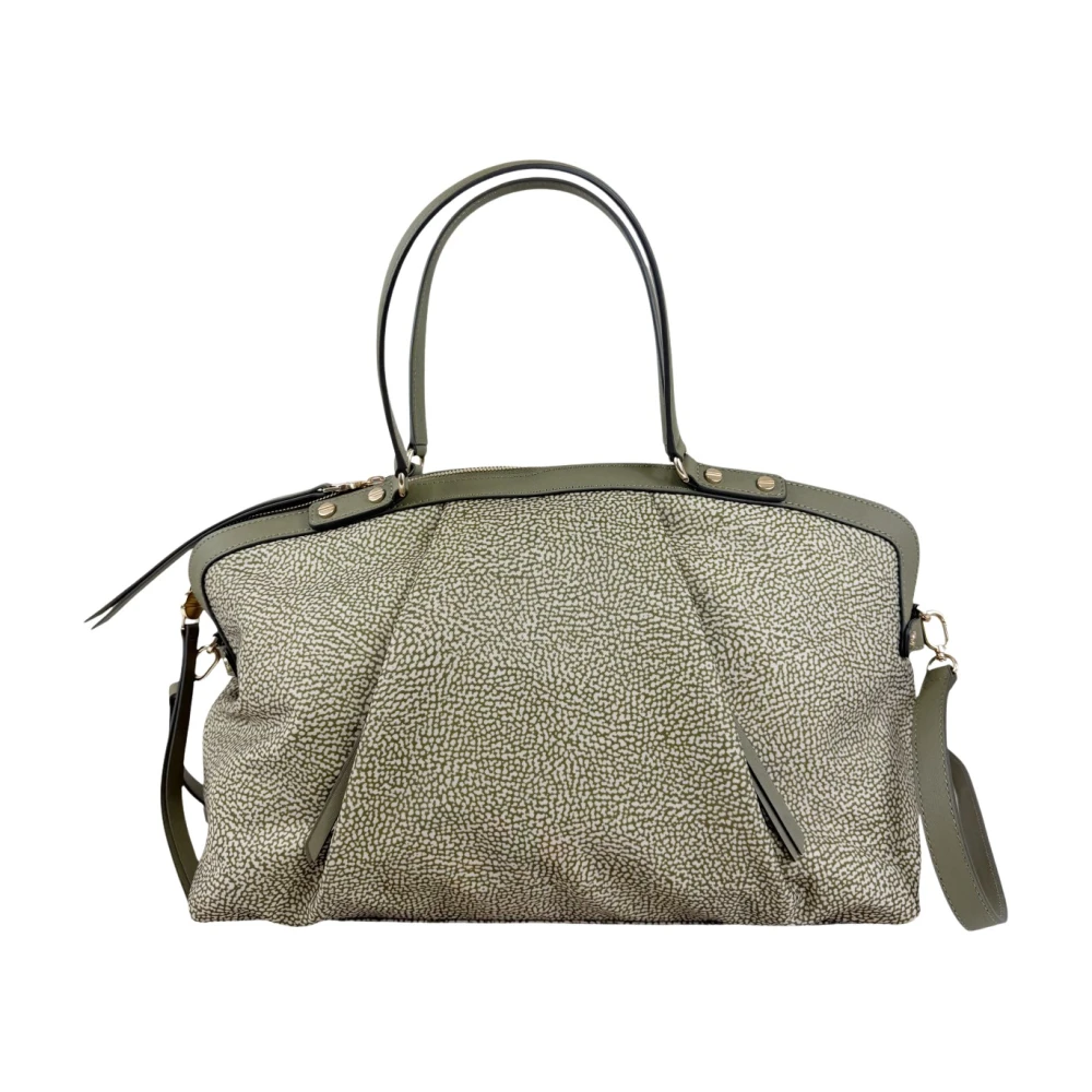 Borbonese Women's Green Frame Borsa Bauletto M - Shopping Bags - One Size - Bags
