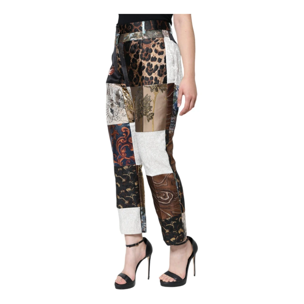 Dolce & Gabbana Multicolor Hoge Taille Tapered Broek Multicolor Dames