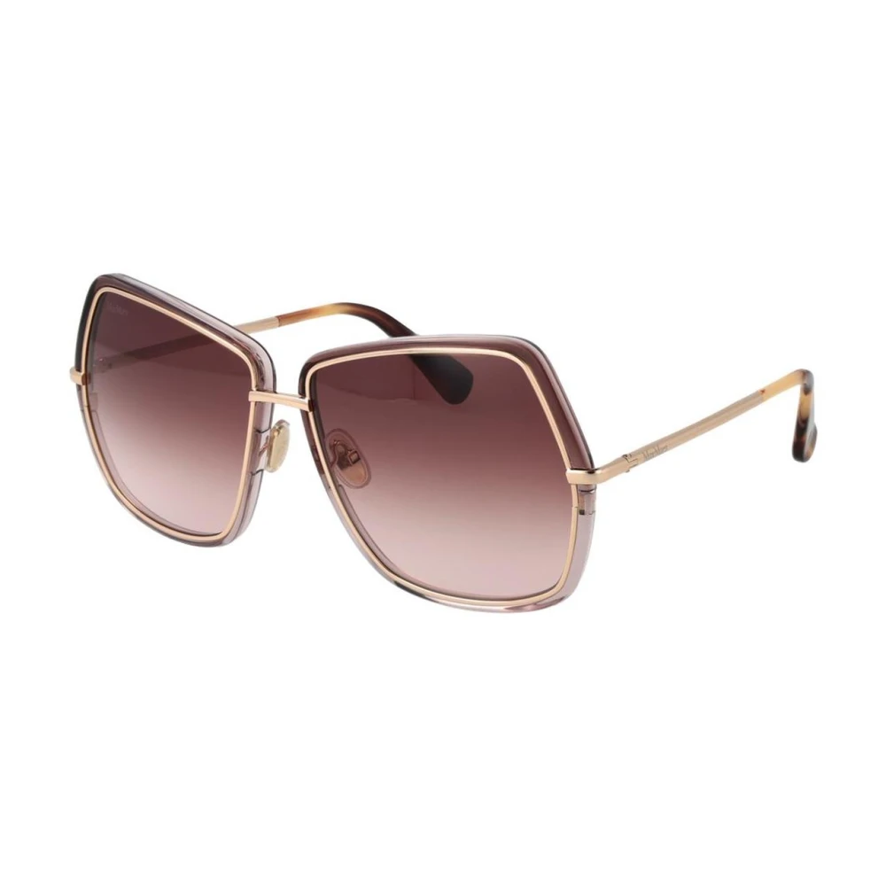 Max Mara Women's Yellow Sunglasses, One Size, Gold Metal Sunglasses With Pink Lenses