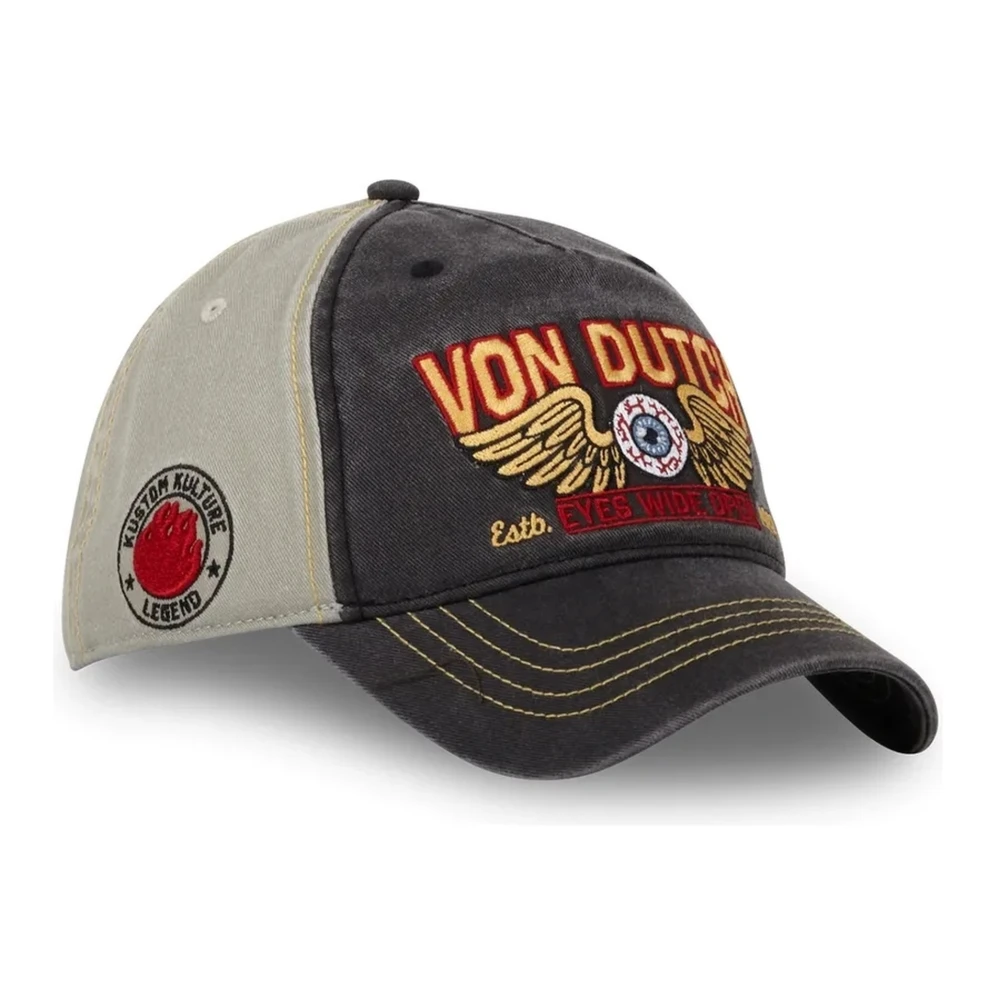 Von Dutch Geborduurde Eye Cap in Grijs Gray Heren