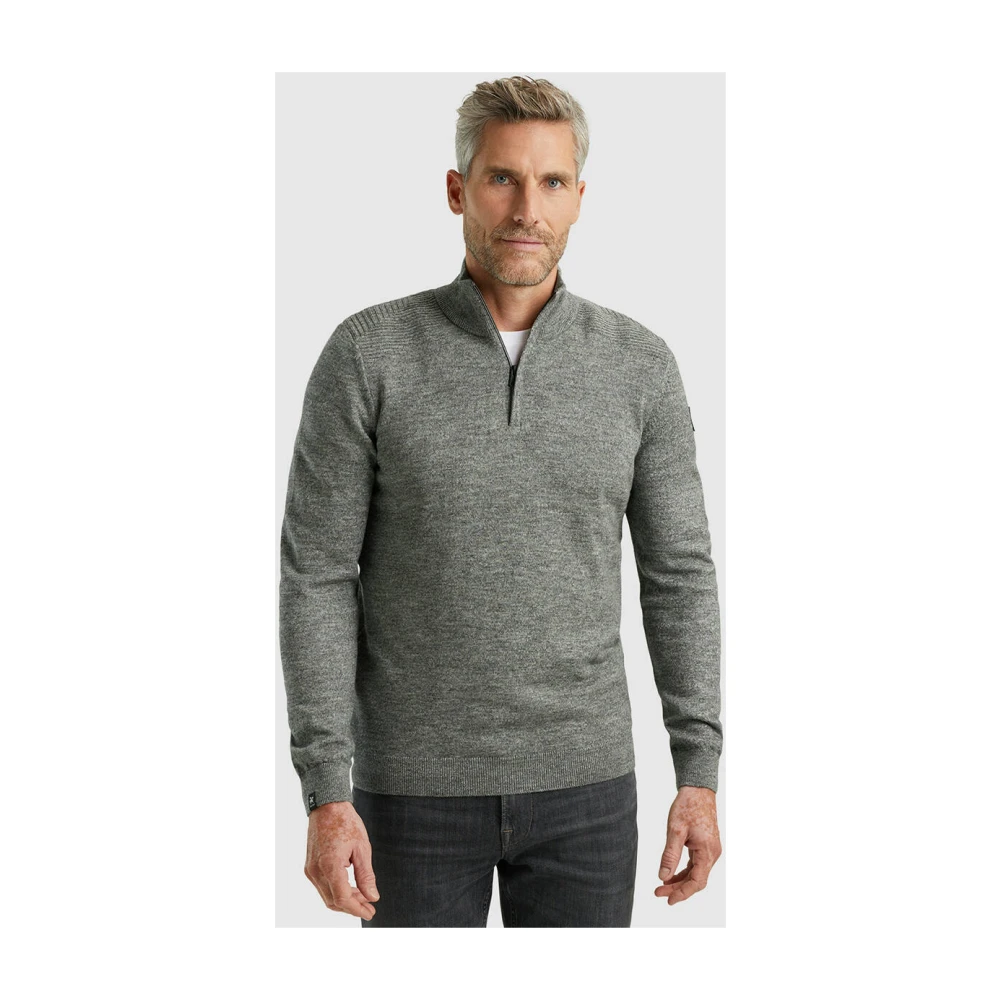 Vanguard Stijlvolle Pullover met Halve Knoopkraag Gray Heren