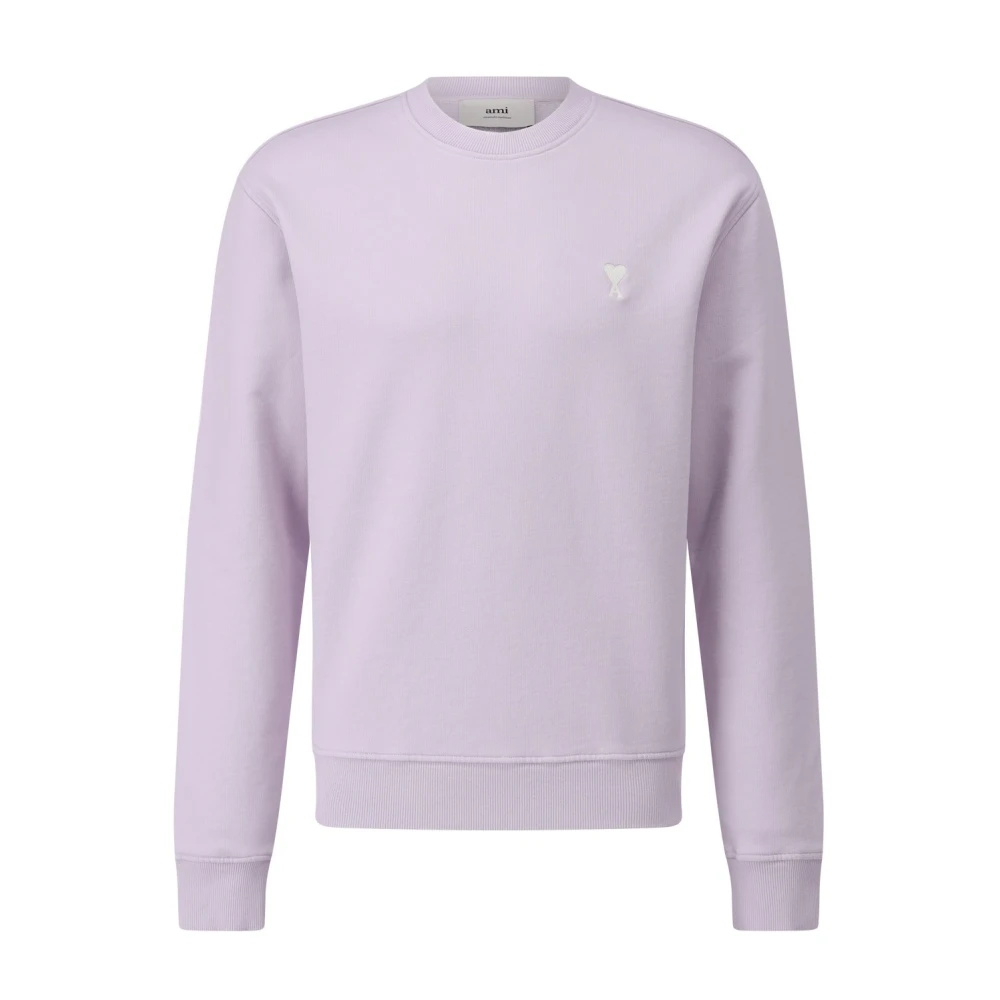 Ami Paris Men's Pink Basic Cotton Jumper With Logo - Sweatshirts - Xl - Sweatshirts & Hoodies