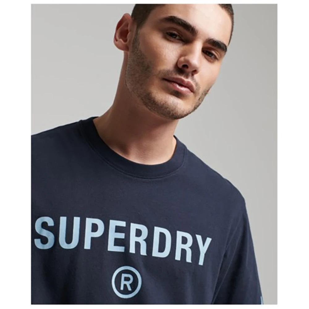Superdry Heren T-shirt van 100% katoen Blue Heren