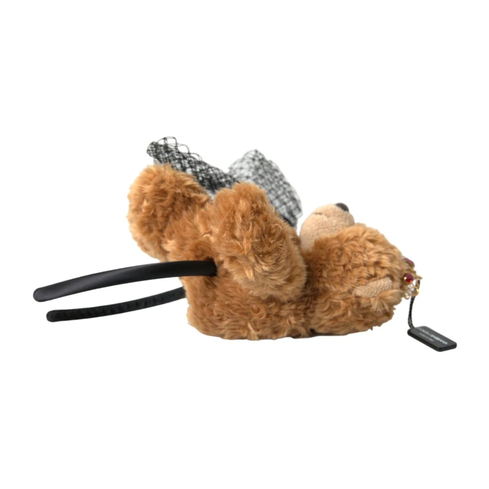 Dolce & Gabbana Kristallen Kroon Teddybeer Haarband Brown Dames