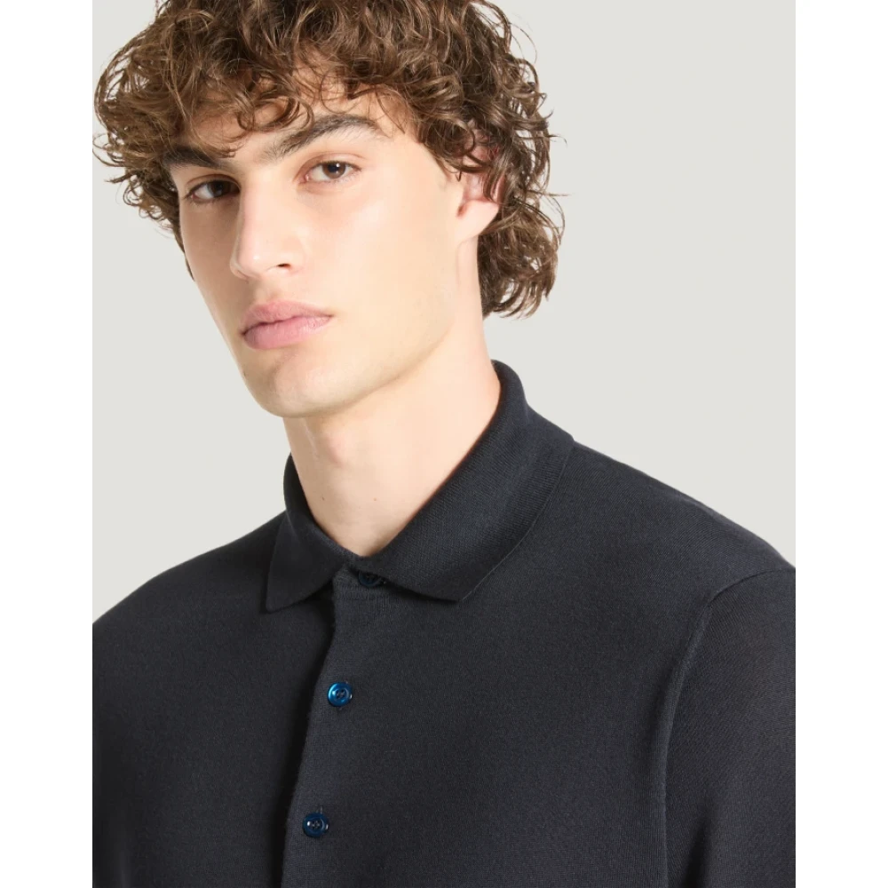 PT Torino Blauw Polo Shirt met Lange Mouwen Blue Heren