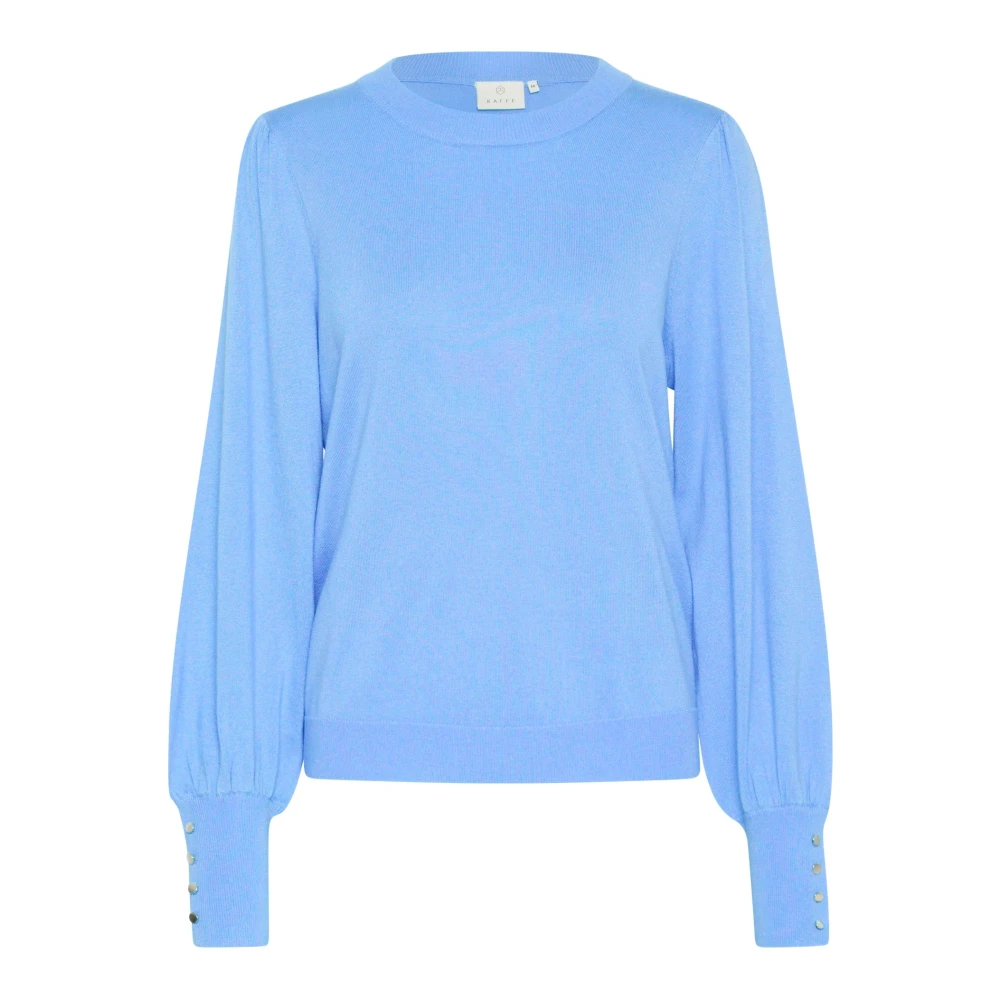 Kaffe Damen Blau Pullover Mit Rundhalsausschnitt Und Knöpfen Für Lizza - Bild 3
