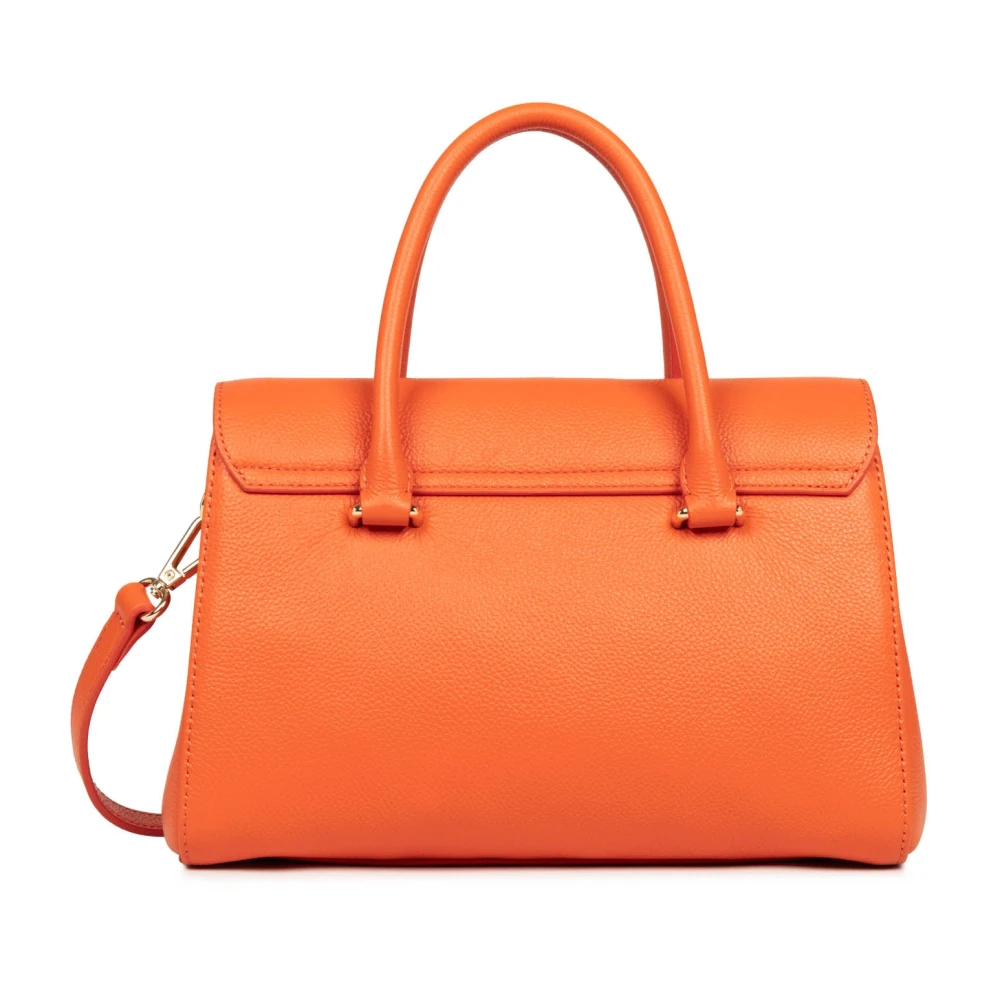 Lancaster Flap Handtas met Metalen Sluiting Orange Dames