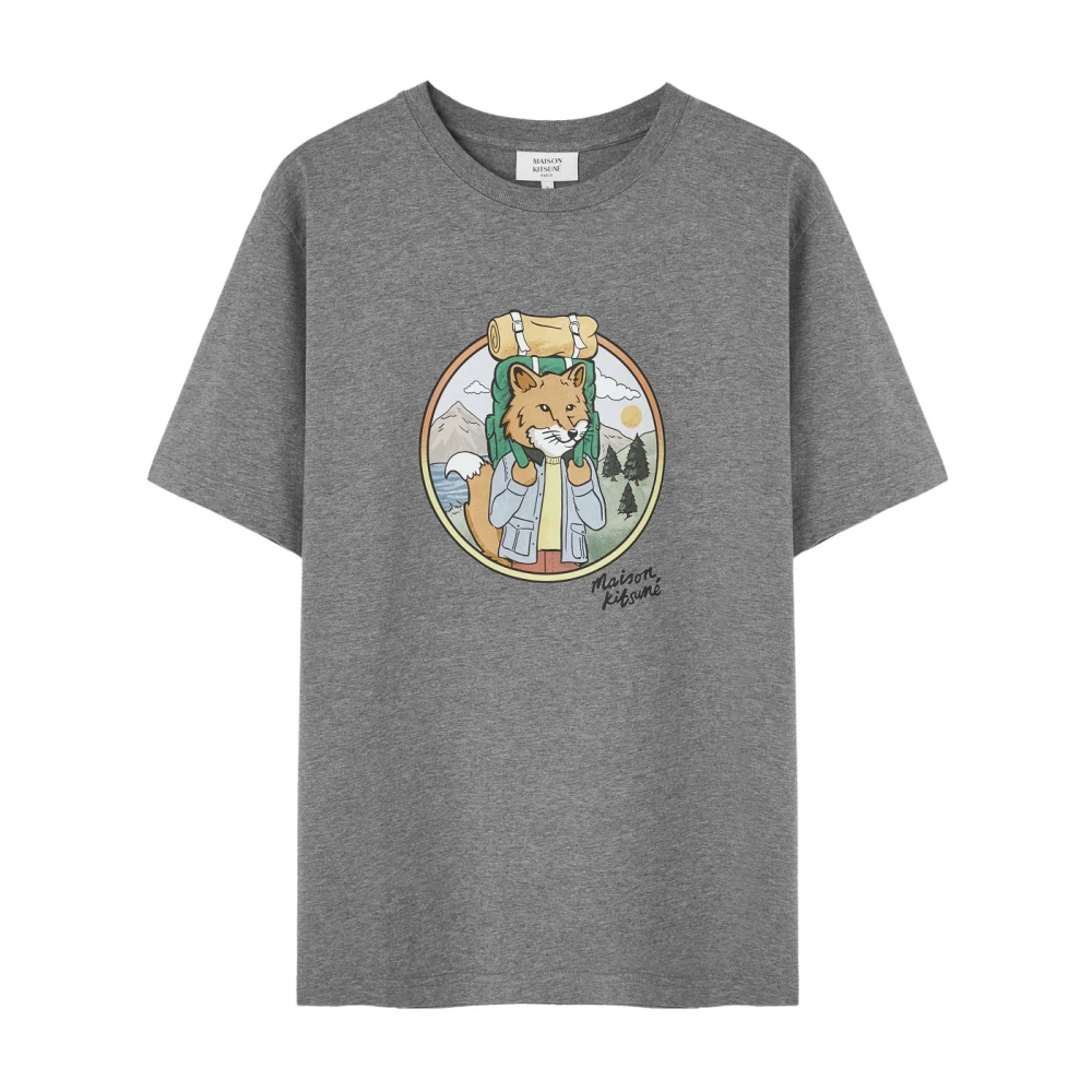 Maison Kitsuné Rambling Fox Shirt Gray Heren