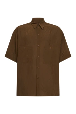 Chest-Pockets Kortärmad Skjorta