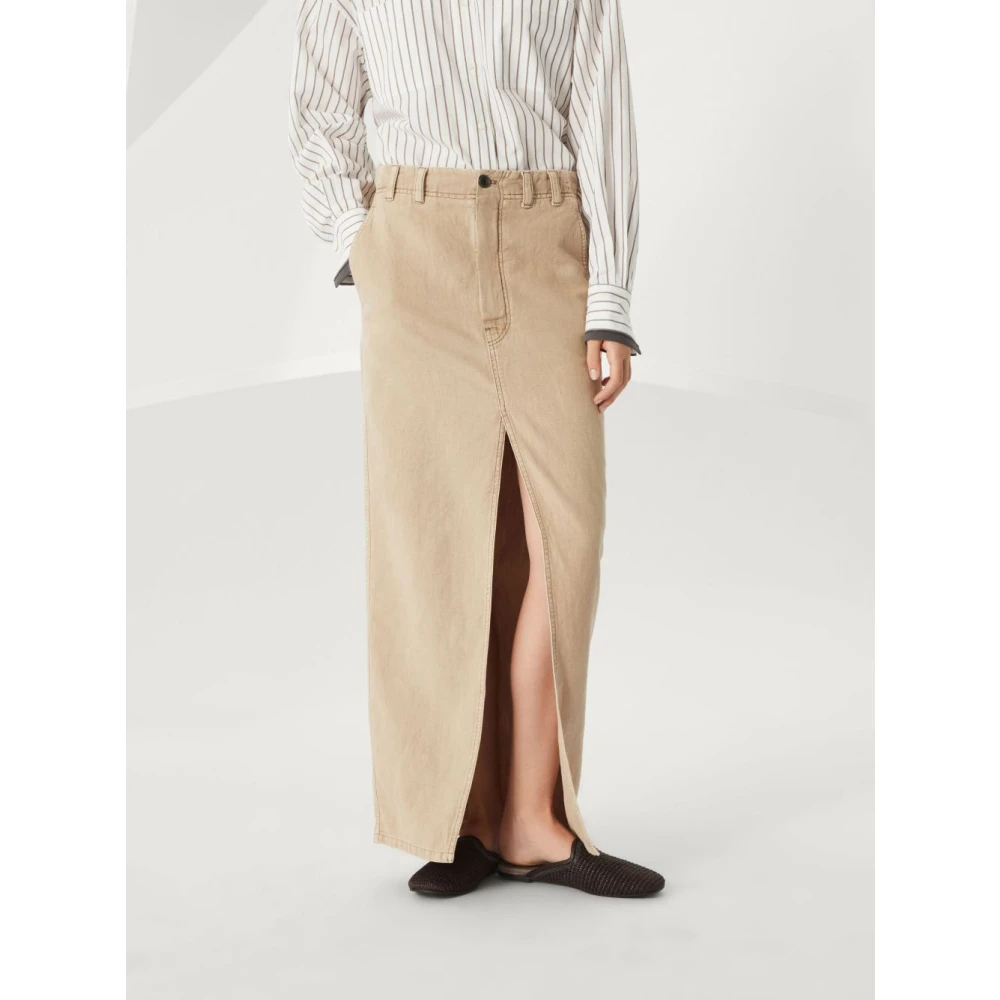 BRUNELLO CUCINELLI Beige Rokken voor Vrouwen Beige Dames