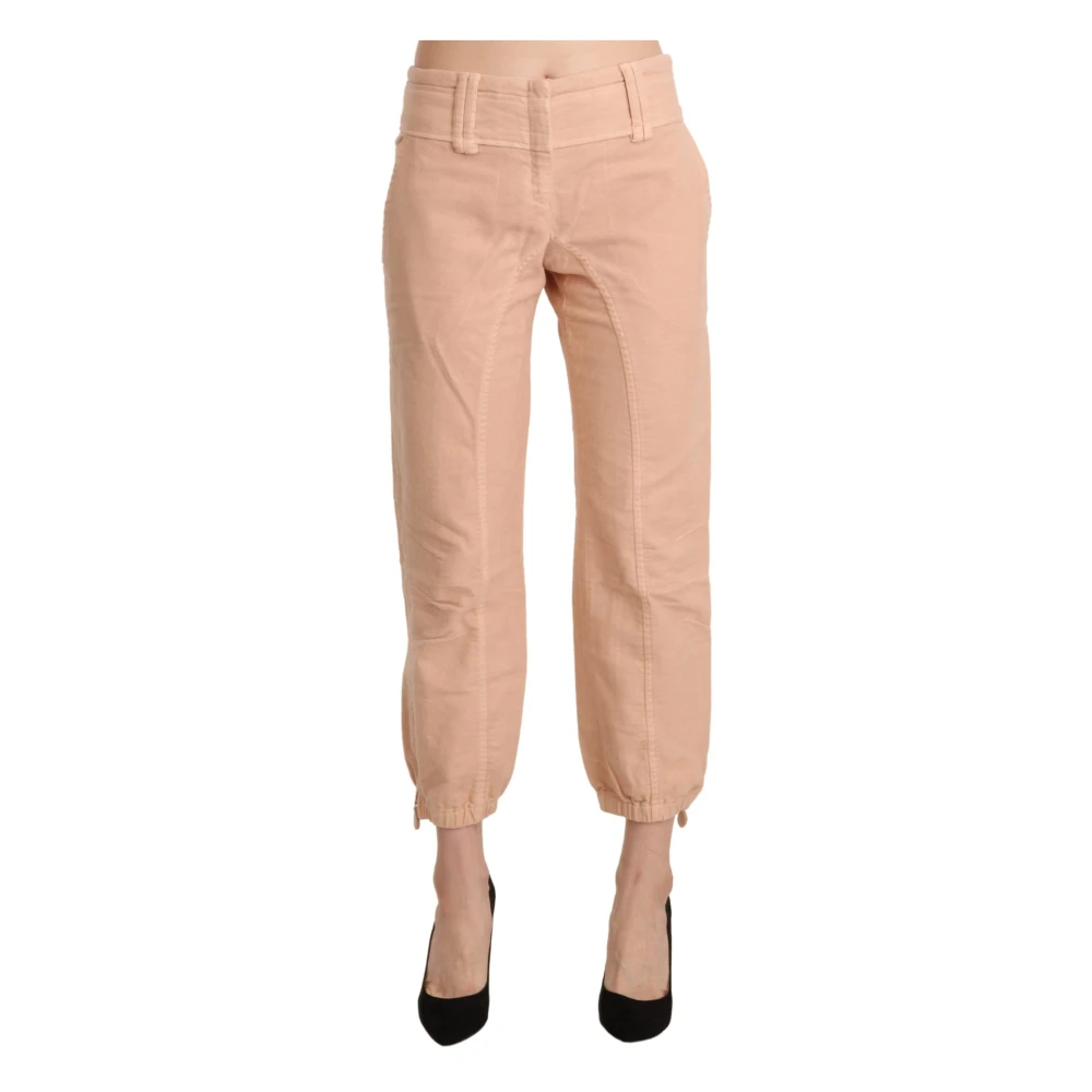 Ermanno Scervino Women's Beige Cropped Mid Waist Trousers