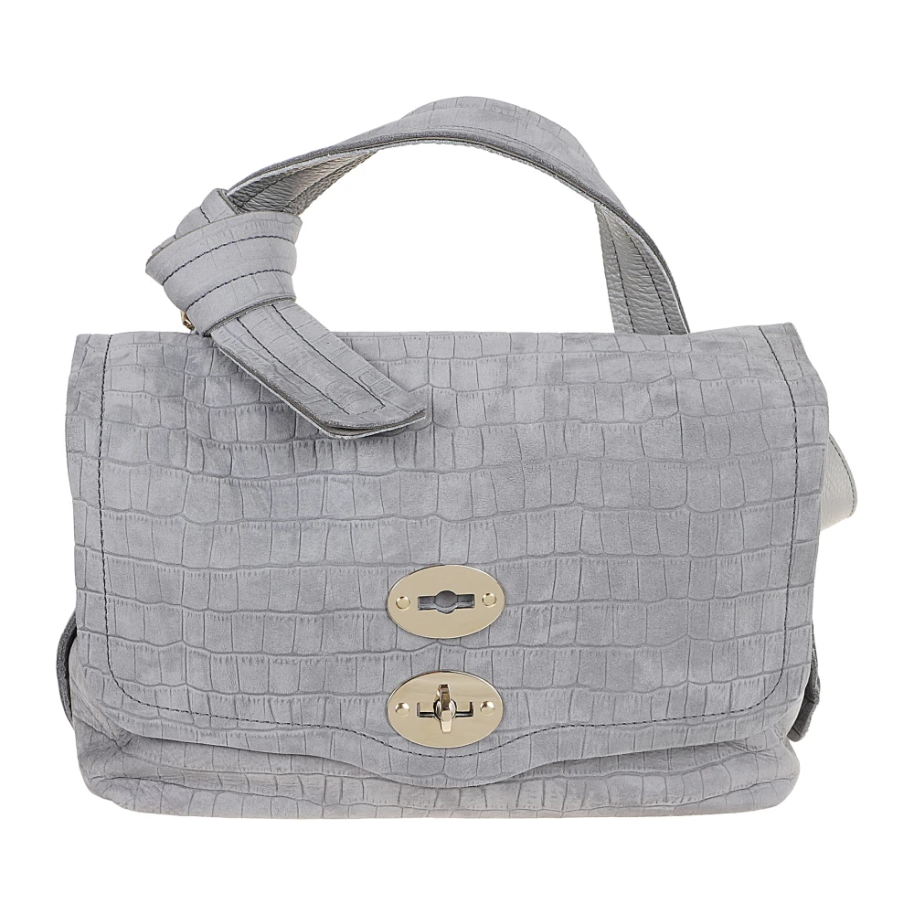 Zanellato Grijze Schoudertas met Twist Lock Gray Dames